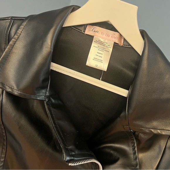 ⚡️Loved To Be Loved Pleather Girls Jacket Top - Picture 2 of 4